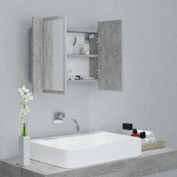 Berkfield Led Bathroom Mirror Cabinet Concrete Grey 60X12X45 Cm - thumbnail 6