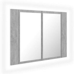 Berkfield Led Bathroom Mirror Cabinet Concrete Grey 60X12X45 Cm - thumbnail 2
