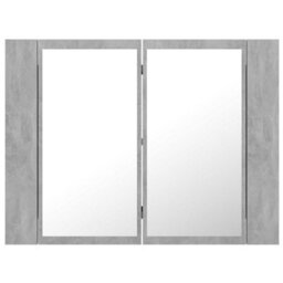 Berkfield Led Bathroom Mirror Cabinet Concrete Grey 60X12X45 Cm - thumbnail 9
