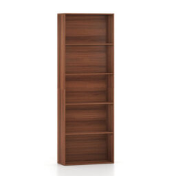 Walnut 5Tier Bookshelf Open Bookcase Freestanding Display Shelf For Living Room - thumbnail 6