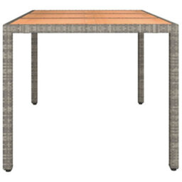 Walplus Garden Table With Wooden Top Grey Poly Rattan&solid Wood Acacia - thumbnail 4