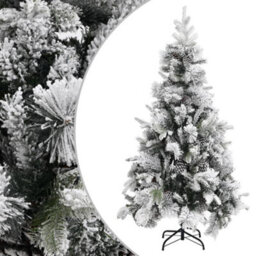 Berkfield Christmas Tree With Flocked Snow&cones 225 Cm Pvc&pe