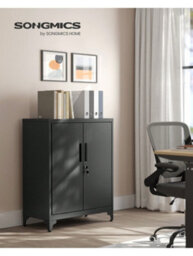 LEDREM File Cabinet, Multipurpose Garage Cabinet, Office Cabinet With 2 Doors, Lockable Cabinet, Steel Storage Cabinet - thumbnail 1