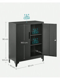 LEDREM File Cabinet, Multipurpose Garage Cabinet, Office Cabinet With 2 Doors, Lockable Cabinet, Steel Storage Cabinet - thumbnail 5