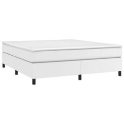 Berkfield Box Spring Bed Frame White 180X200Cm 6Ft Super King Faux Leather - thumbnail 3