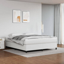 Berkfield Box Spring Bed Frame White 180X200Cm 6Ft Super King Faux Leather
