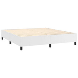 Berkfield Box Spring Bed Frame White 180X200Cm 6Ft Super King Faux Leather - thumbnail 4