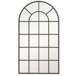 Homcom Modern Arch Window Wall Mirror For Living Room Bedroom, 110X65Cm, Black - thumbnail 2