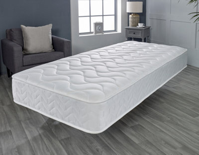 Starlight Beds White Memory Foam Hybrid Sprung Mattress Small Single - image 1