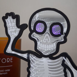 Samuel Alexander 27Cm Battery Powered Light Up Halloween Skeleton Infinity Mirror With Leds - thumbnail 4