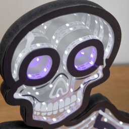 Samuel Alexander 27Cm Battery Powered Light Up Halloween Skeleton Infinity Mirror With Leds - thumbnail 5