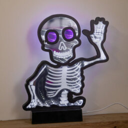 Samuel Alexander 27Cm Battery Powered Light Up Halloween Skeleton Infinity Mirror With Leds - thumbnail 1