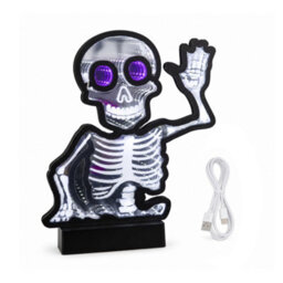 Samuel Alexander 27Cm Battery Powered Light Up Halloween Skeleton Infinity Mirror With Leds - thumbnail 8