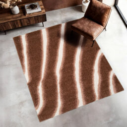 Sweeek - Indoor Rug With Brown Striped Pattern 290X200 Cm - Nya - thumbnail 1