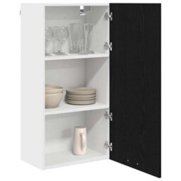 Walplus Hanging Cabinet Riga Black Oak And White 50 X 31 X 100 Cm - thumbnail 3