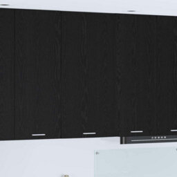 Walplus Hanging Cabinet Riga Black Oak And White 50 X 31 X 100 Cm - thumbnail 1