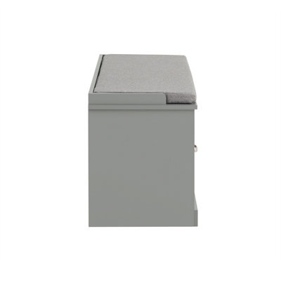 Sobuy Fsr131-Hg, Hallway Shoe Storage Bench Shoe Rack With Cushion And Removable Shelves Storage Unit, Grey - image 1