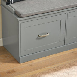 Sobuy Fsr131-Hg, Hallway Shoe Storage Bench Shoe Rack With Cushion And Removable Shelves Storage Unit, Grey - thumbnail 5