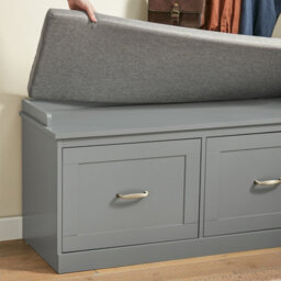 Sobuy Fsr131-Hg, Hallway Shoe Storage Bench Shoe Rack With Cushion And Removable Shelves Storage Unit, Grey - thumbnail 6