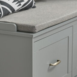 Sobuy Fsr131-Hg, Hallway Shoe Storage Bench Shoe Rack With Cushion And Removable Shelves Storage Unit, Grey - thumbnail 4