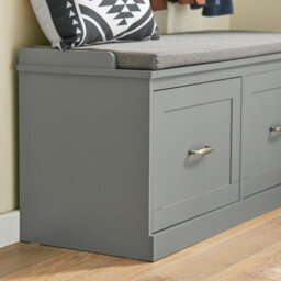 Sobuy Fsr131-Hg, Hallway Shoe Storage Bench Shoe Rack With Cushion And Removable Shelves Storage Unit, Grey - thumbnail 3