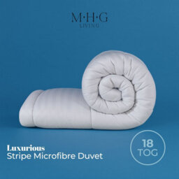 MHG Living 18 Tog Winter Duvet - Hotel Quality Striped Microfibre Duvet, Breathable & Hypoallergenic - King - thumbnail 5