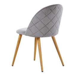Life Interiors Set Of 2 Grey Lucia Ergonomic Velvet Dining Chairs With Wooden Legs, Modern Upholstered Accent Chair - thumbnail 4