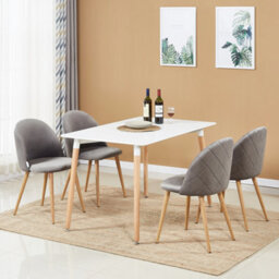 Life Interiors Set Of 2 Grey Lucia Ergonomic Velvet Dining Chairs With Wooden Legs, Modern Upholstered Accent Chair - thumbnail 7
