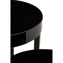 Orsina Black Set Of 3 Nesting Tables, Glossy Finish Nesting Table With Square Legs, Coffee Tables For Living Room - thumbnail 2