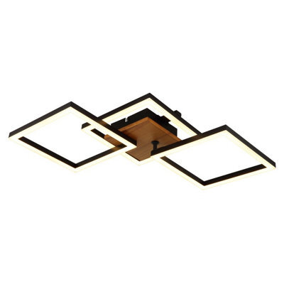 Luminosa Lighting Luminosa Kerry Integrated Led Semi Flush Ceiling Light Matt Black 3X Led 3000K - image 1
