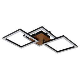 Luminosa Lighting Luminosa Kerry Integrated Led Semi Flush Ceiling Light Matt Black 3X Led 3000K - thumbnail 2