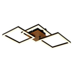 Luminosa Lighting Luminosa Kerry Integrated Led Semi Flush Ceiling Light Matt Black 3X Led 3000K - thumbnail 1
