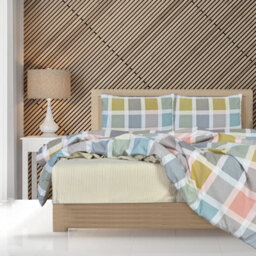 Smart Living Luxury Super Soft Crosshatch Check Reversable Complete Bedding Set - thumbnail 4