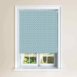 Lister Cartwright Fan Geomatric Sky Blue, & Charcoal Blackout Roller Easy Fit Child Safety Included (Sky Blue, 120 X140 Cm)