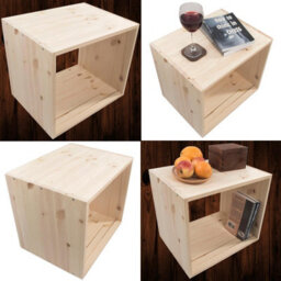Woodeedoo Set Of 4 Wooden Cube Bookcase Units Freestanding Stackable Shelving Home Office Display Natural Pine 45 X 39 X 35 Cm