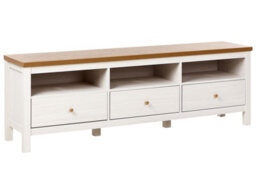 Wyld and Coco Nova Home Wide Tv Stand In White Particle Board With 3 Drawers - thumbnail 3