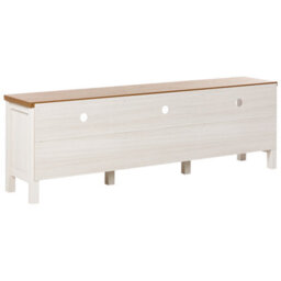 Wyld and Coco Nova Home Wide Tv Stand In White Particle Board With 3 Drawers - thumbnail 5