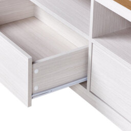 Wyld and Coco Nova Home Wide Tv Stand In White Particle Board With 3 Drawers - thumbnail 6