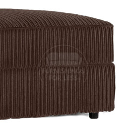 Furnishings For Less UK Luxor  Delta  Ferguson Chocolate Fabric Soft Jumbo Cord Footstool - thumbnail 2