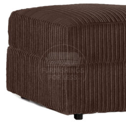 Furnishings For Less UK Luxor  Delta  Ferguson Chocolate Fabric Soft Jumbo Cord Footstool - thumbnail 3