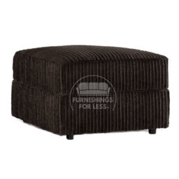 Furnishings For Less UK Luxor  Delta  Ferguson Chocolate Fabric Soft Jumbo Cord Footstool - thumbnail 1