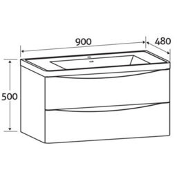 Plum&clay Eden Light Oak Wall Hung Vanity Unit With Resin Basin (W)900mm - thumbnail 8