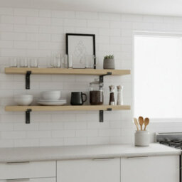Toolty Rustic Handmade Wall Shelf, Wall Mounted, 90Cm X 14.5Cm Down Design, Unprimed, Handcrafted Vintage Style - thumbnail 1