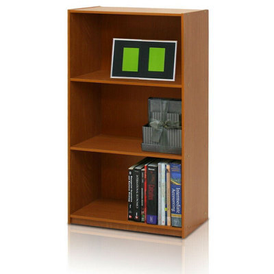 Walplus Furinno Basic 3-Tier Bookcase Storage Shelves, Light Cherry, 99736Lc - image 1
