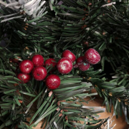 Samuel Alexander 2.7M Green Mixed Needle Christmas Garland With Pine Cones And Red Berries - thumbnail 7