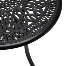 Living And Home Black Round 60Cm Dia Cast Aluminum Patio Outdoor Garden Dining Table With Parasol Hole - thumbnail 6
