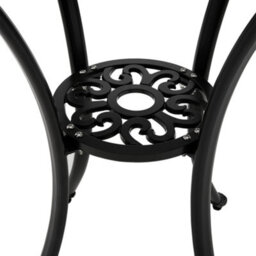 Living And Home Black Round 60Cm Dia Cast Aluminum Patio Outdoor Garden Dining Table With Parasol Hole - thumbnail 7