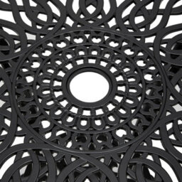 Living And Home Black Round 60Cm Dia Cast Aluminum Patio Outdoor Garden Dining Table With Parasol Hole - thumbnail 5