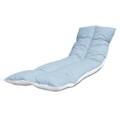 190X60Cm Sun Lounger Cushion, Polycotton Sky Blue Top, Elastic Straps, Multi-Use Garden, Patio, Camping, Uk Made (Pack Of 2) - image 1