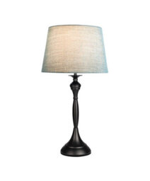 Lighting Supermarket Messini Large Black Elegant Candlestick Table Lamp With Blue Gold Shade - thumbnail 2
